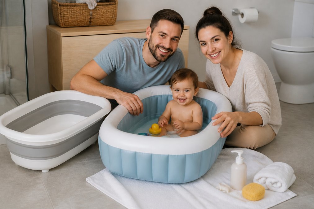 Baignoire pliable vs gonflable : guide complet 2026 - Cupcake Babies Europe