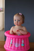 Special Pack : Inflatable Small Bath for babies from birth up to 1 year + inflator + bath Cape + duck - Cupcake Babies Europe